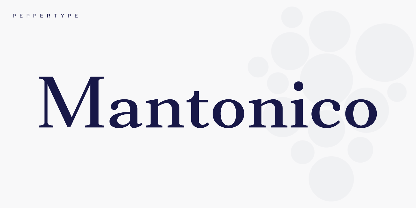 Beispiel einer Mantonico Thin-Schriftart